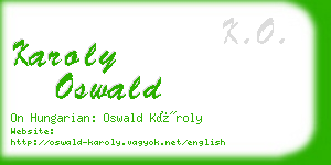 karoly oswald business card